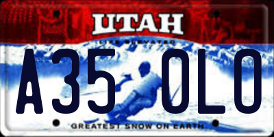 UT license plate A350LO