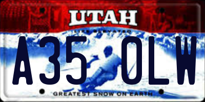 UT license plate A350LW