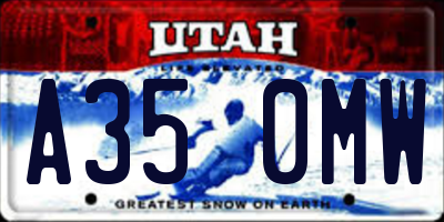 UT license plate A350MW