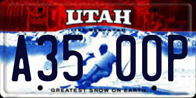 UT license plate A350OP