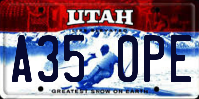 UT license plate A350PE