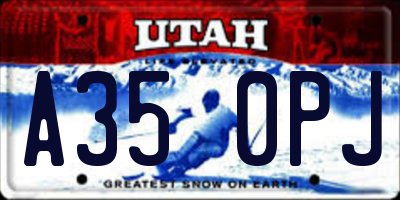 UT license plate A350PJ