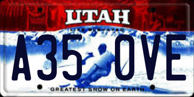 UT license plate A350VE