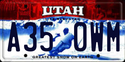 UT license plate A350WM