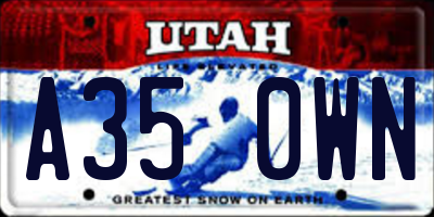 UT license plate A350WN