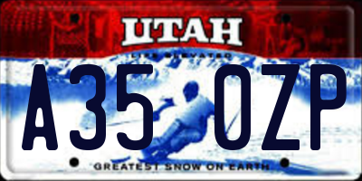 UT license plate A350ZP