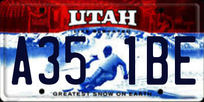 UT license plate A351BE