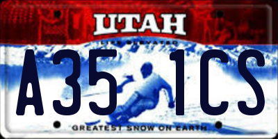 UT license plate A351CS