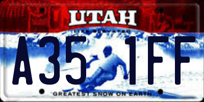 UT license plate A351FF