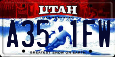 UT license plate A351FW