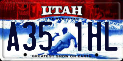 UT license plate A351HL