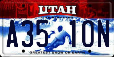 UT license plate A351ON