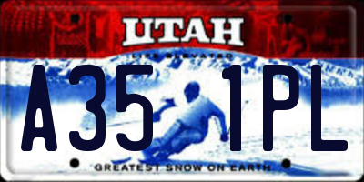 UT license plate A351PL