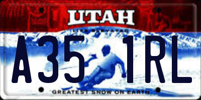 UT license plate A351RL