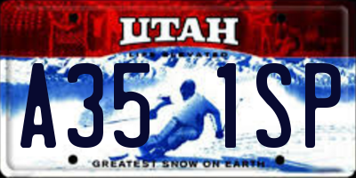 UT license plate A351SP