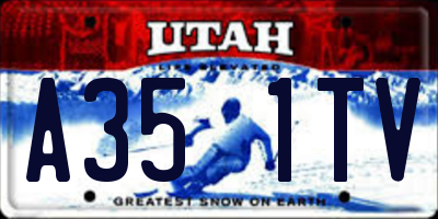 UT license plate A351TV