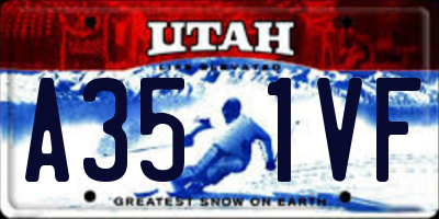 UT license plate A351VF