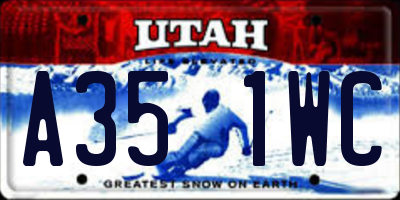 UT license plate A351WC
