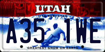 UT license plate A351WE