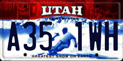 UT license plate A351WH