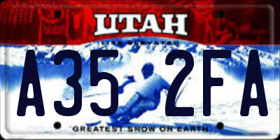 UT license plate A352FA