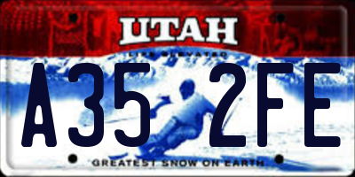 UT license plate A352FE
