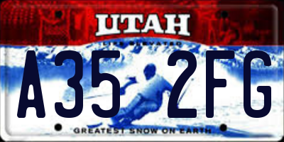UT license plate A352FG