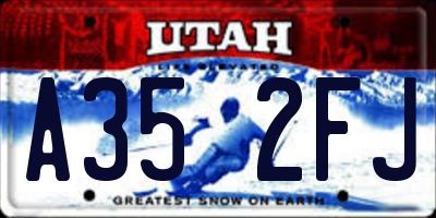 UT license plate A352FJ