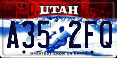 UT license plate A352FQ