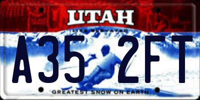 UT license plate A352FT