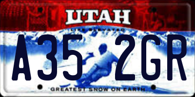 UT license plate A352GR