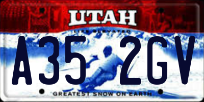 UT license plate A352GV