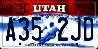 UT license plate A352JD