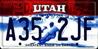 UT license plate A352JF