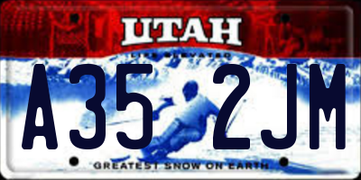 UT license plate A352JM