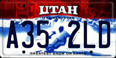 UT license plate A352LD