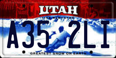 UT license plate A352LI