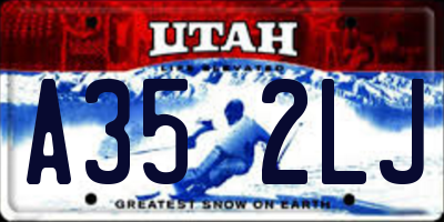 UT license plate A352LJ