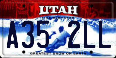 UT license plate A352LL