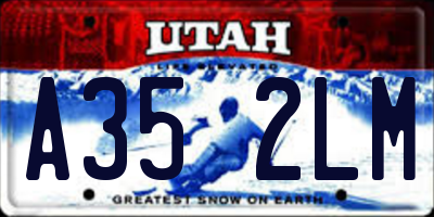 UT license plate A352LM