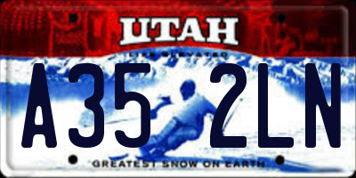 UT license plate A352LN