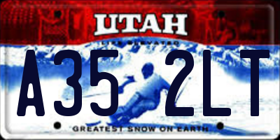 UT license plate A352LT