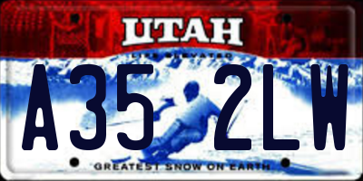 UT license plate A352LW