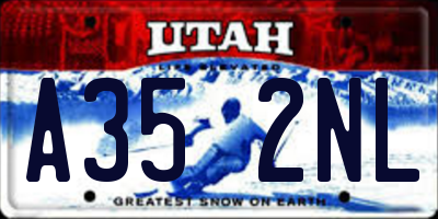 UT license plate A352NL
