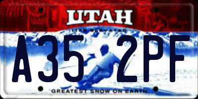 UT license plate A352PF