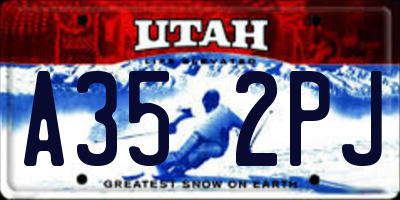 UT license plate A352PJ