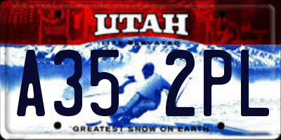 UT license plate A352PL