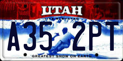 UT license plate A352PT