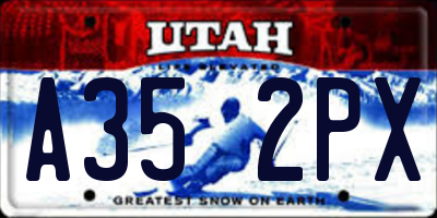 UT license plate A352PX