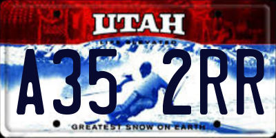 UT license plate A352RR